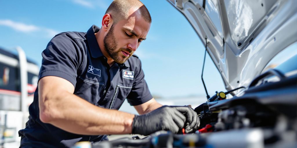 Mobile Mechanic Working Outdoors